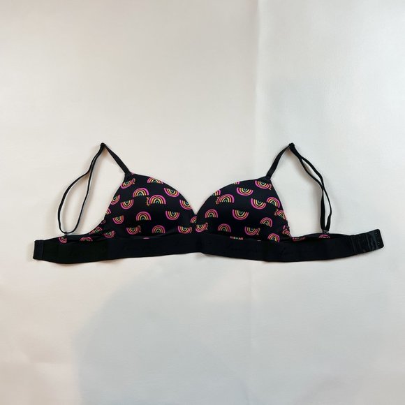 NWOT Victoria's Secret PINK Bra 34B Wear Everywhere Wireless Push Up Rainbow - Picture 2 of 9